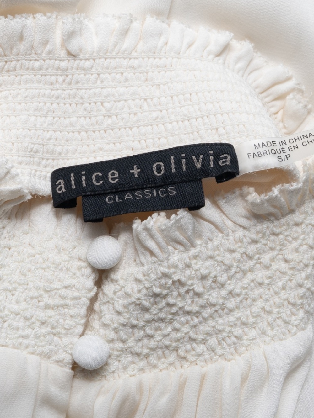 Alice + Olivia - Carmina Vegan Leather Smocked-Cuff Blouse - Picture 3 of 9